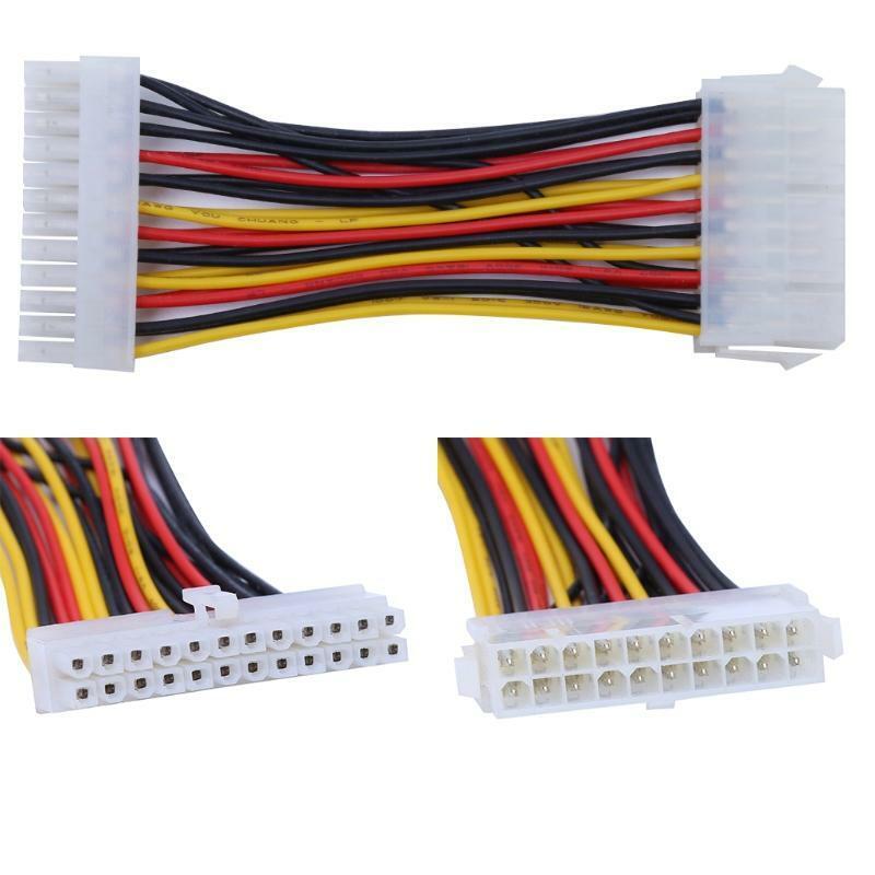 1PC ATX 20-Pin Femle to 24-Pin Male Power Supply Adapter Cable for Laptop PC