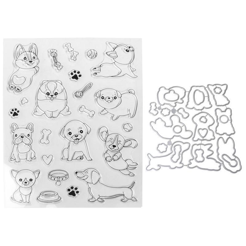 DIY Cutting Dies Stencil + Clear Rubber Stamps for Scrapbooking Embossing Paper