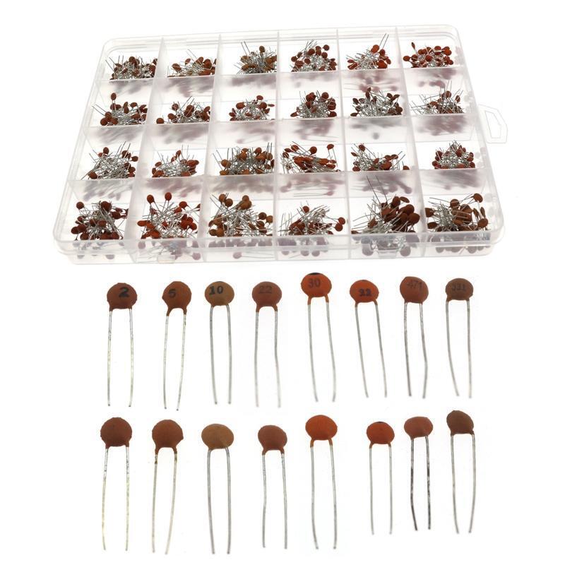 960Pcs 24 Value x40Pcs 50V Ceramic Capacitors Assortment Kit Set DIY Electronics