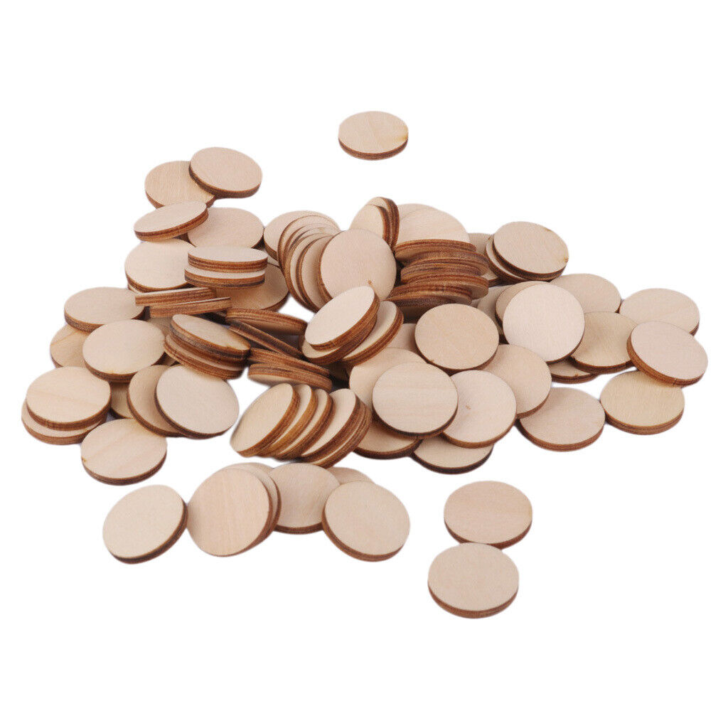 200 Pieces Assorted Round Disc Unfinished  Cutout Circles  Crafts