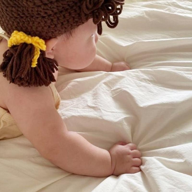 Newborn Photography Props Knitted Crochet Hat Baby Infants Braided Beanie Cap