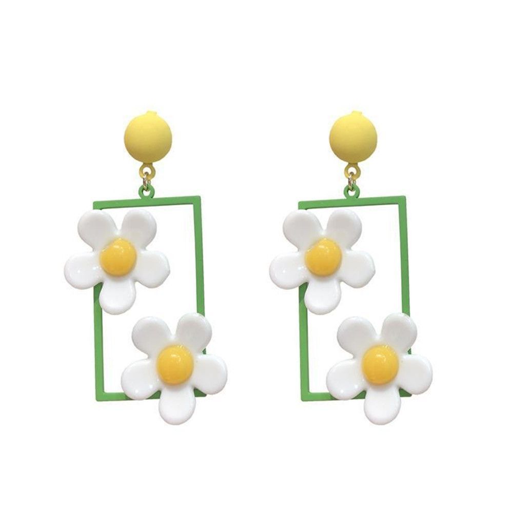 Statement Jewelry Flower Cute Daisy Dangle Earrings Long Earrings Drop Earrings