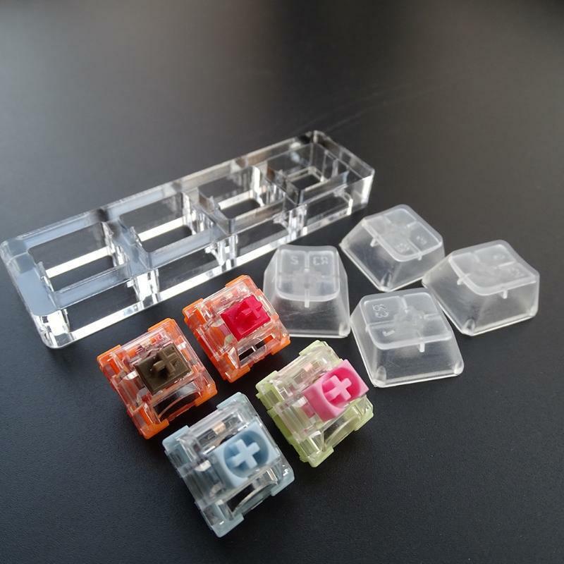 Mechanical Keyboard TTC Switch Tester 4Key Acrylic Base Transparent Blank Keycap
