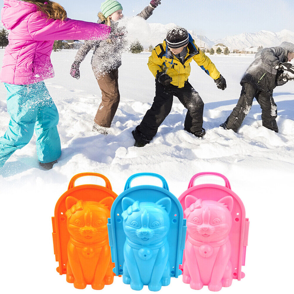 Cat Shape Snowball Maker ABS Clip Kids Outdoor Winter Snow Sand Mold Tool