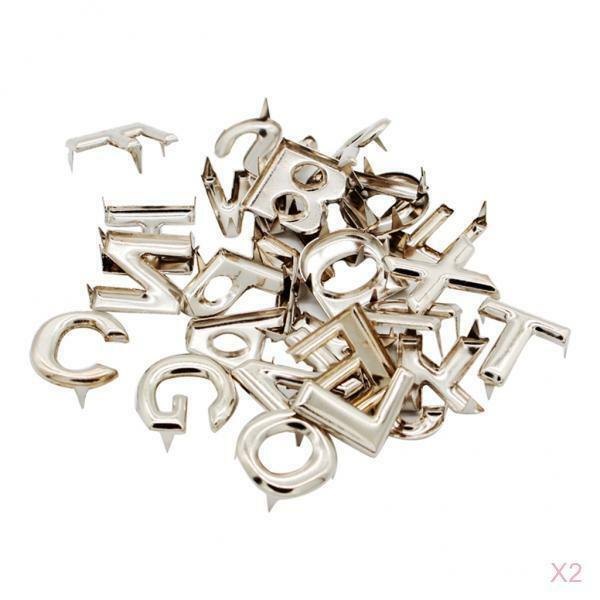 2 x 26 English Letter  Rivets Claw Studs for Bags Clothes Hats Decor