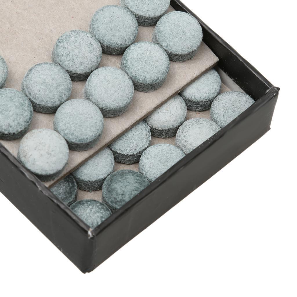 100 Pieces Pro Snooker Billiard Pool Cue Stick Tips Midium Hardness Gray
