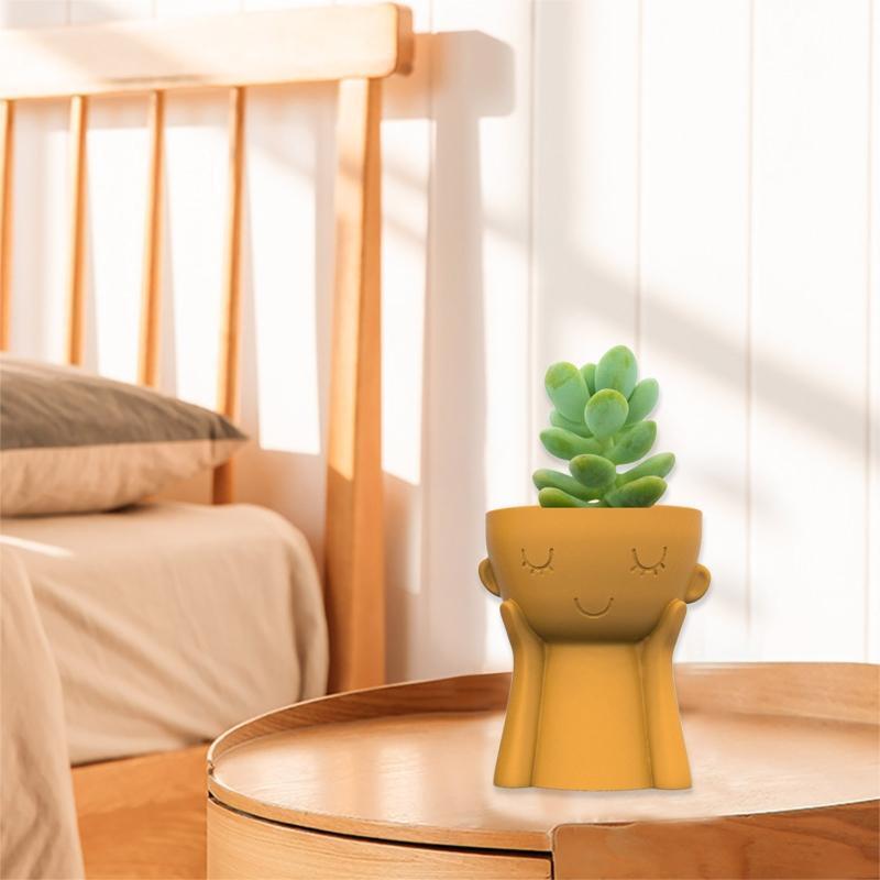 Cute Boy Succulent Silicone Mold Ornament Homemade Ashtray Flower Pot Handicraft