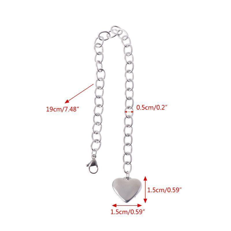 Stainless Steel Chain Link Bracelets for Women with Finish Heart Charm Bracelet