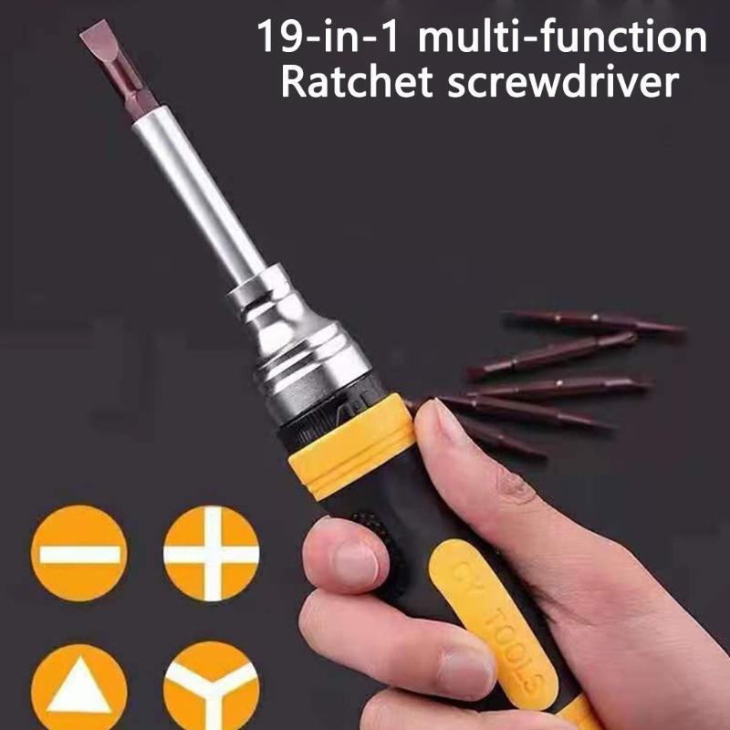 Multi-Bit Screwdriver Nut Driver Multi Tool with 8 Industrial Strength Bits