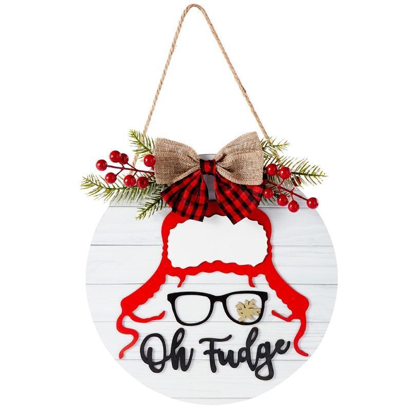 Christmas Wood Sign Creative Snowman Wooden Crafts  Indoor Outdoor Garden Yard