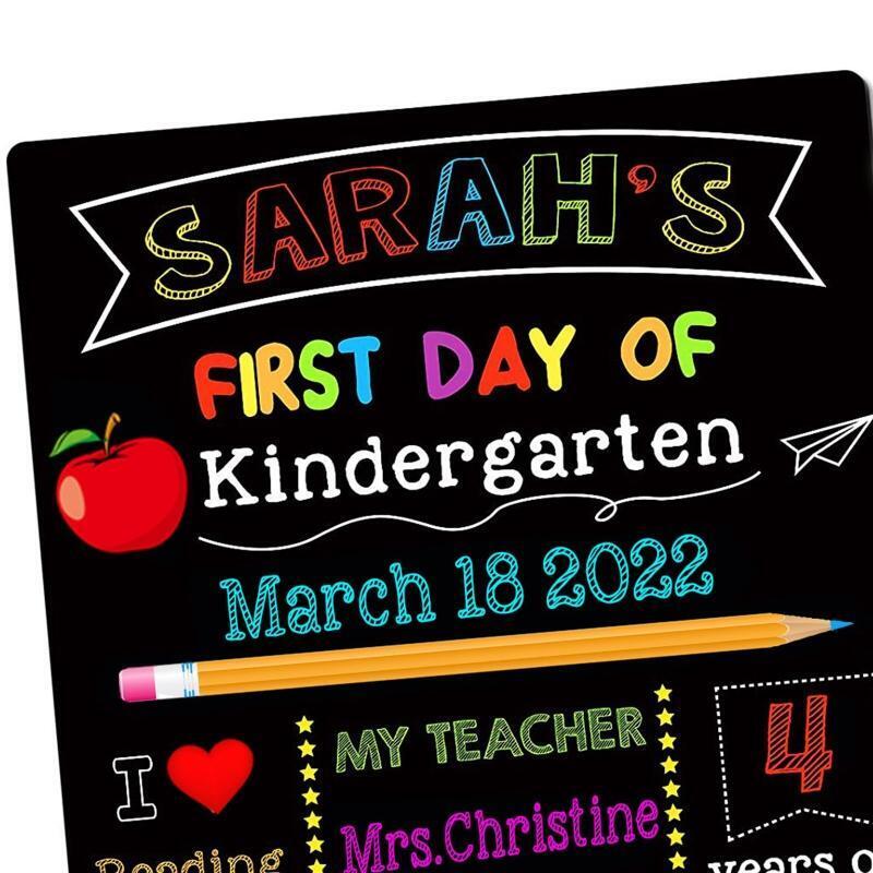 10x12 Inch Back to School Chalkboard for Kids Girls Boys Photo Props Dual-sided