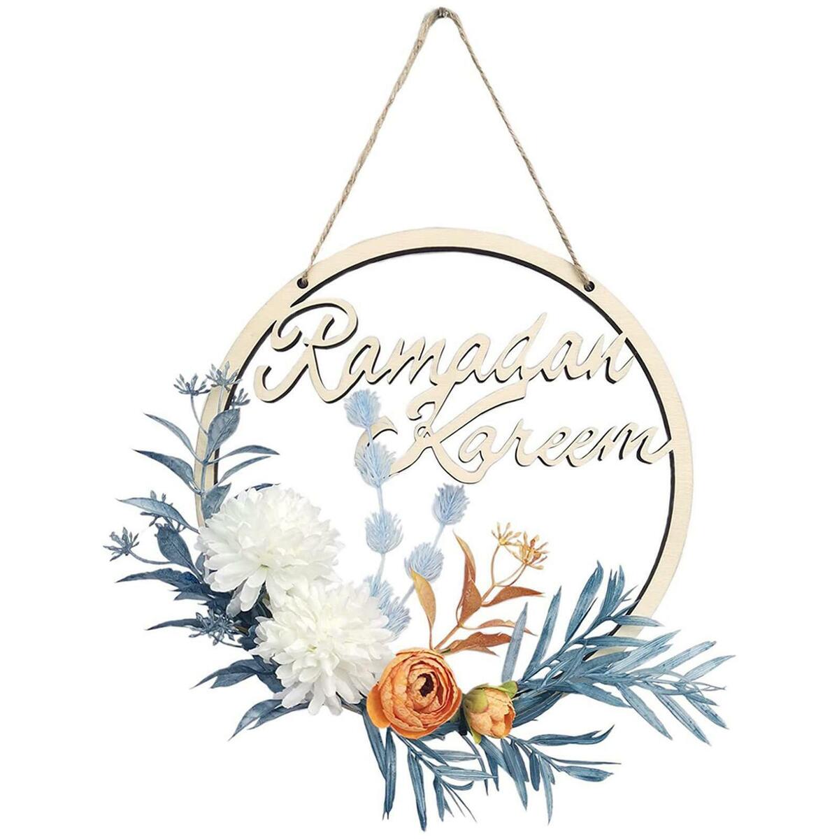 Eid Ramadan Wreaths  Signs Decorative for Celebration Window Farmhouse