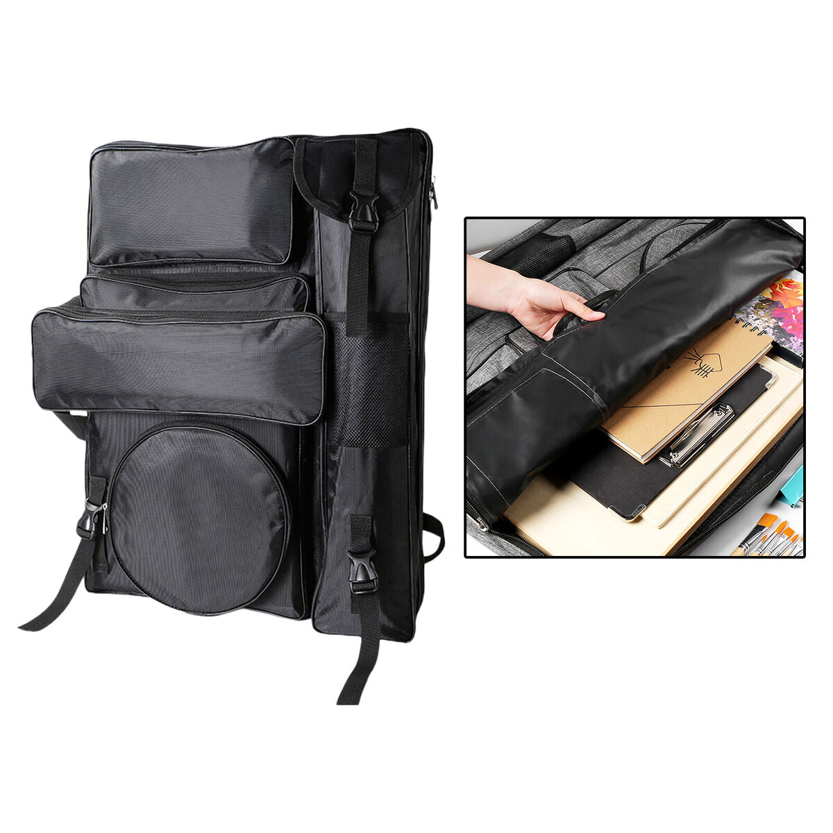 Portfolio  Carry Case Painting Paper Holder 4K Large Travel Black