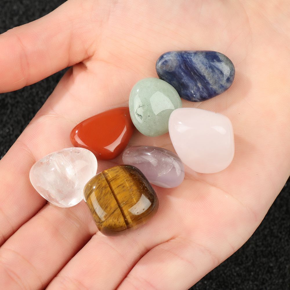 Stone Obelisk Quartz Crystals Seven Chakra Stones Set Reiki Mineral Specimen