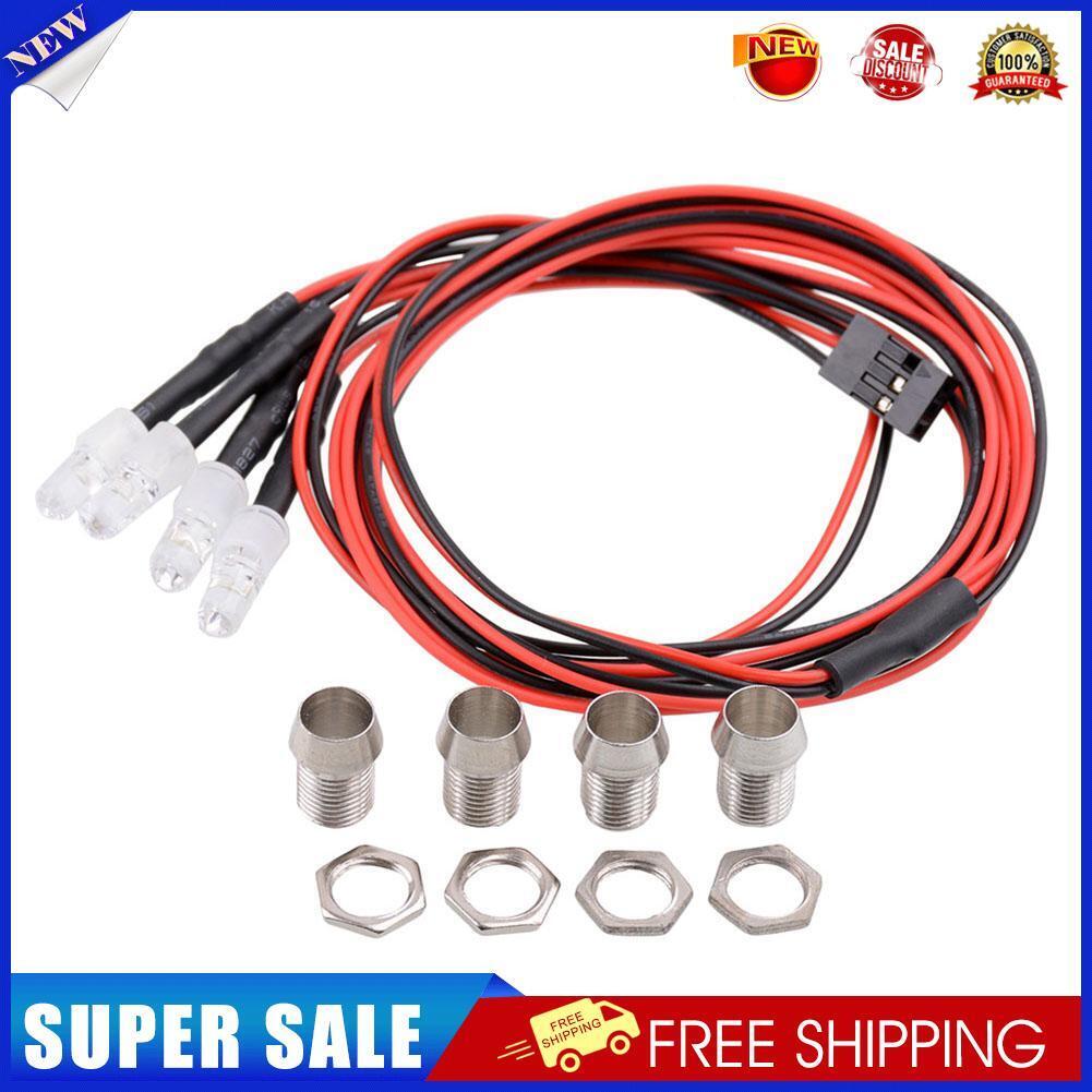 4pcs 70cm 5mm 4 LED Lights Kits for 1/12 1/18 1/10 1/8 Axial Scx10 RC Cars