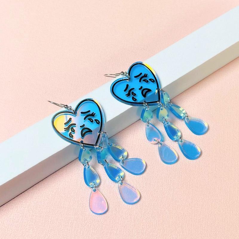 Personalized Teardrop Tassel Earring Valentines Day Exaggerated Dangle Earring