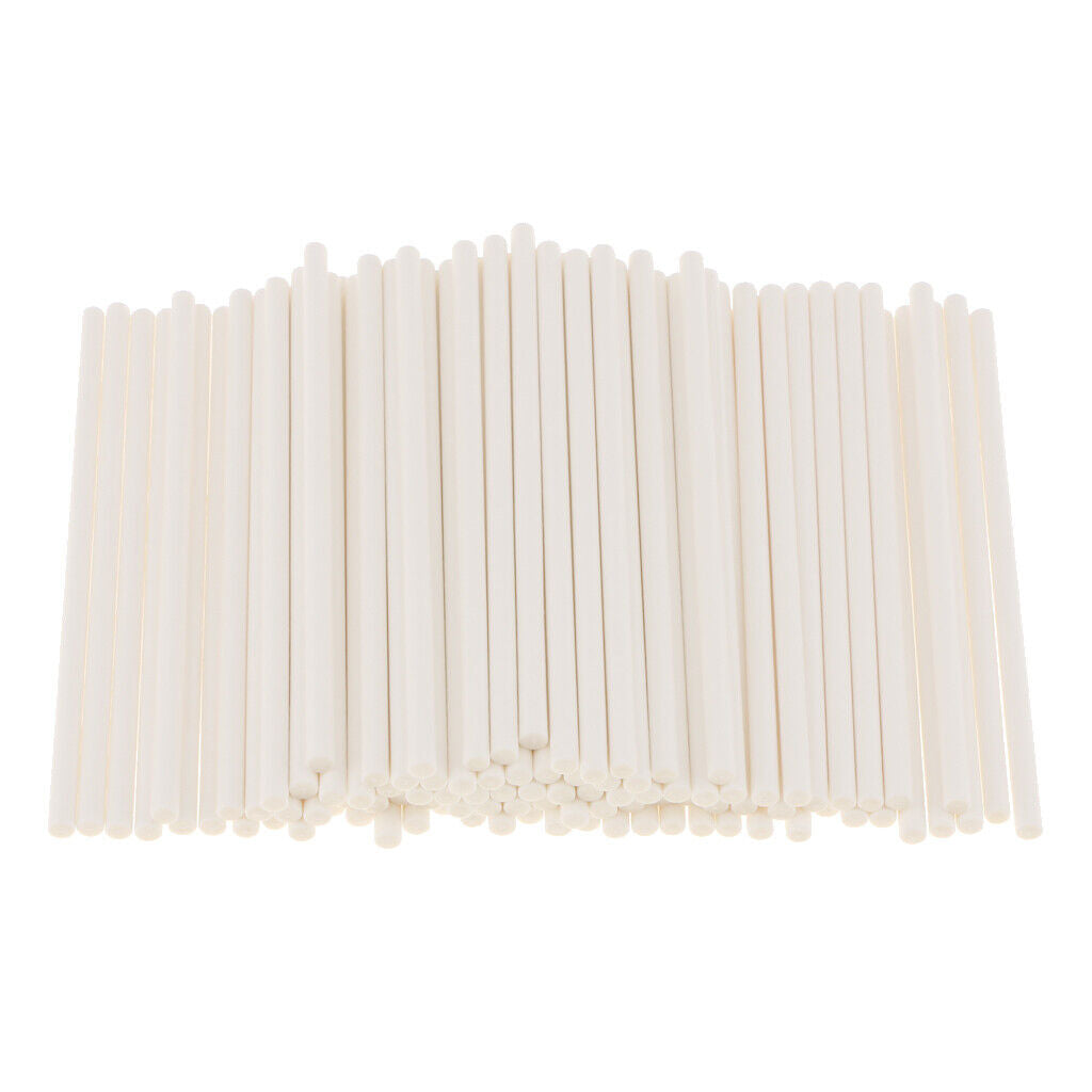 100x Paper Lollipop Sticks Oven Safe for Cake Top Lollies Moulds Crafts 10cm