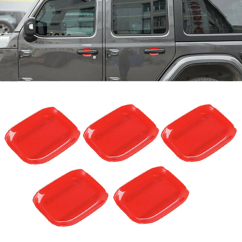 Red Door Handle Bowl Cup Cover Trim Decor Fit for Jeep Wrangler JL Gladiator JT