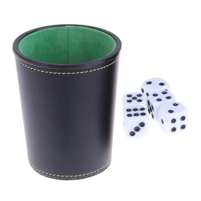 1 Pc PU Leather Flannel Dice Cup Bar KTV Entertainment Dice Cup Board Games Tool