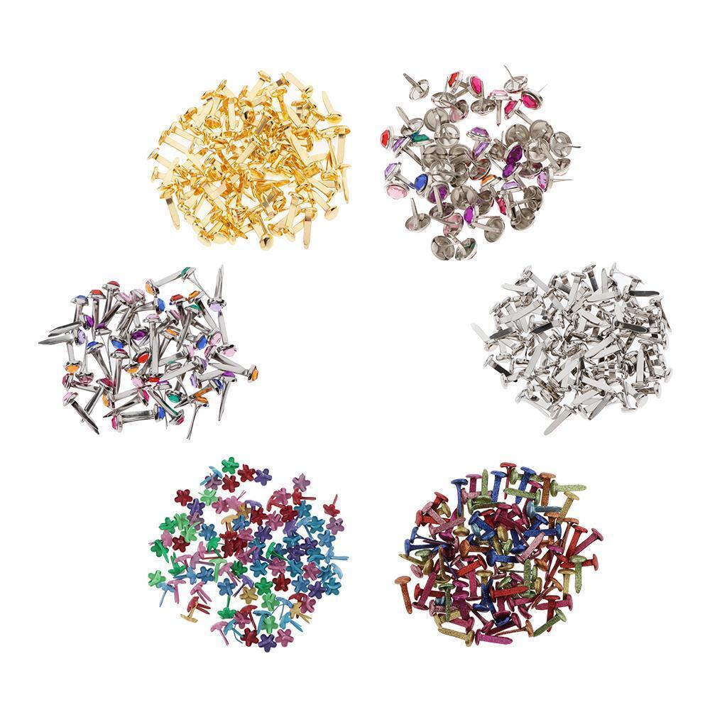 450x Mixed   Brads Accessories Embellishment Fasteners Crafts