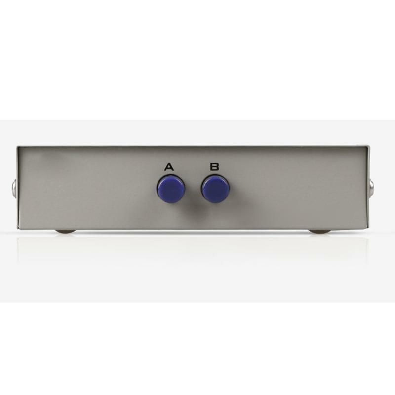 RS232 Manual Switch DB9 Pin Serial 2 Inputs 1 Output Switch Box Metal Housing