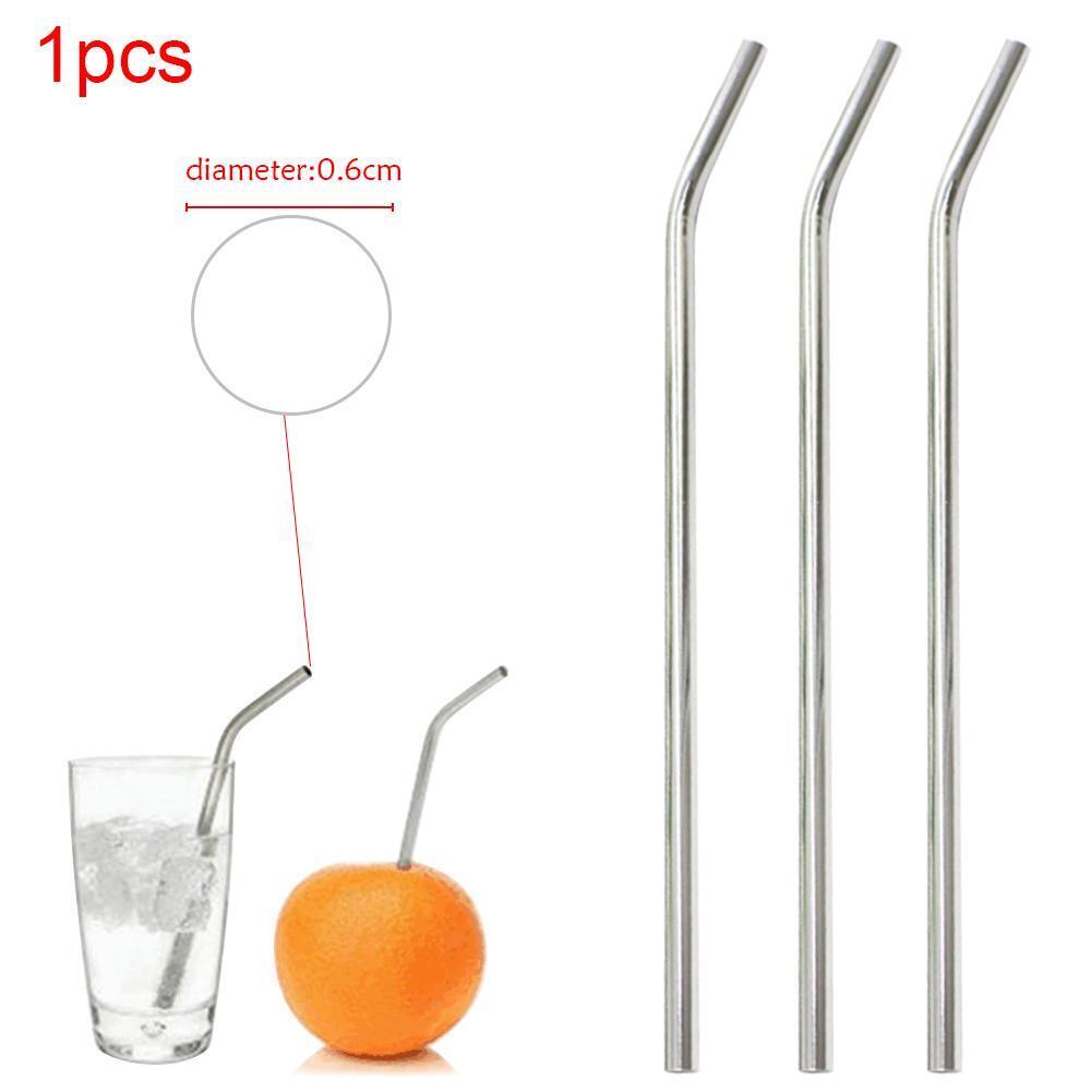 Reusable Stainless Steel Drinking Tube Straw Bend Pipette Suction Pipes