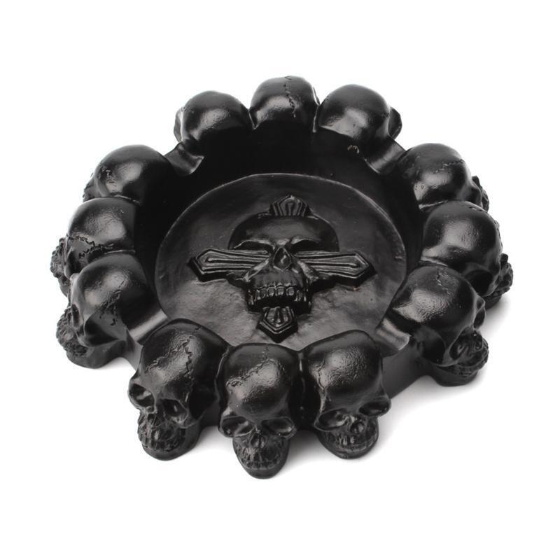 Home Decorations Cross Ghost Head Ashtray Easy to Clean for Bar Desk Coffee Shop