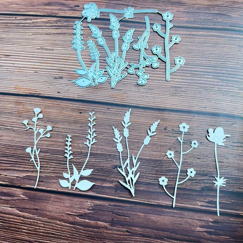 Blossom Flower Grass Metal Cutting Dies Wild Plants Embossing Stencil Template