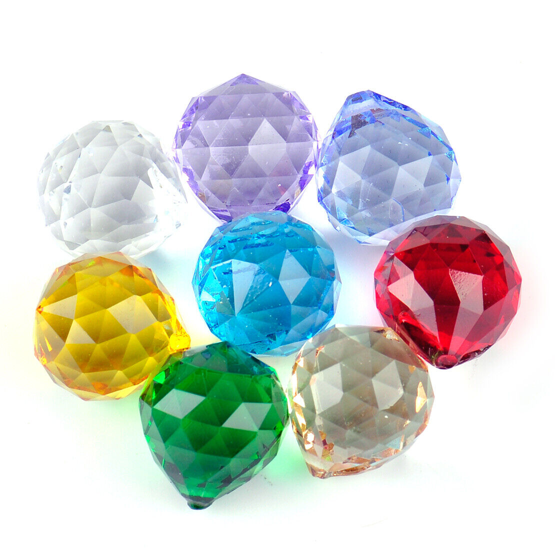 8x 20mm Chandelier Crystal Glass Ball Prisms Pendants Lamp Drop Wedding Decor Li