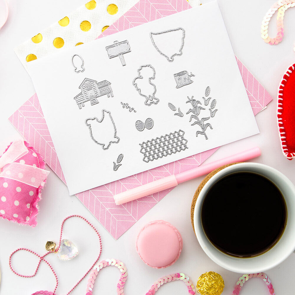 Chicken Egg Paper Cut Dies Silicone Transparent Seal Stamping Mold (C)