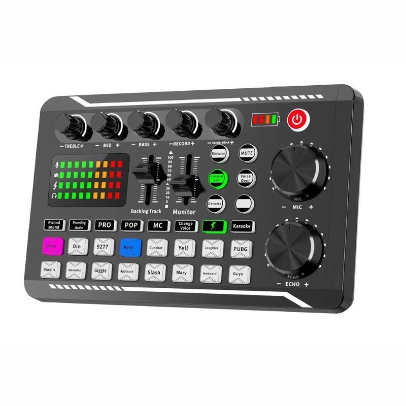 Audio Mixing Console Amplifier F998 Sound Card Microphone Sound Mixer Sound Card