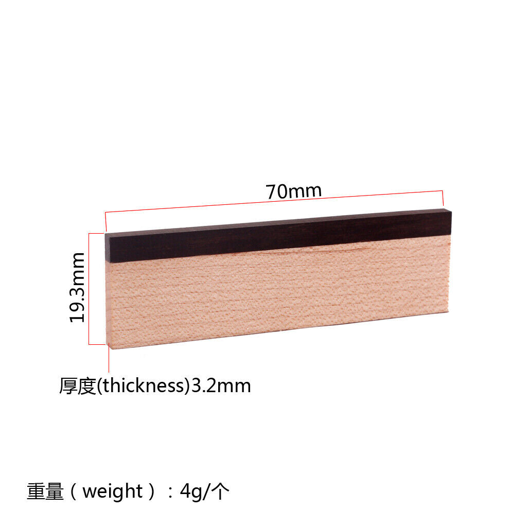 Maple Ebony  Guitar Bridge Blank Guitar Luthier Part   of 2 Pcs