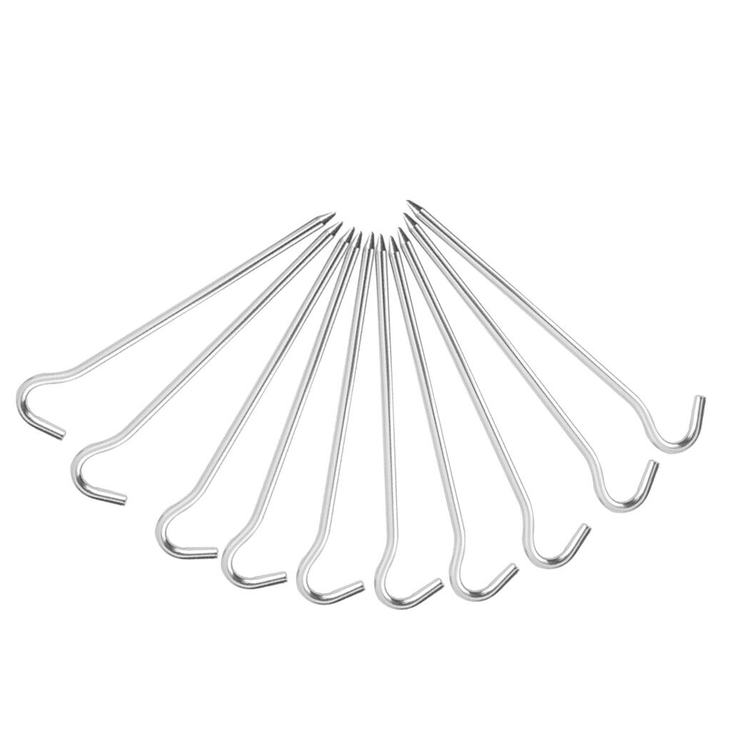10Pcs Aluminium   Peg Nail Stake Hook Outdoor Camping Tarp