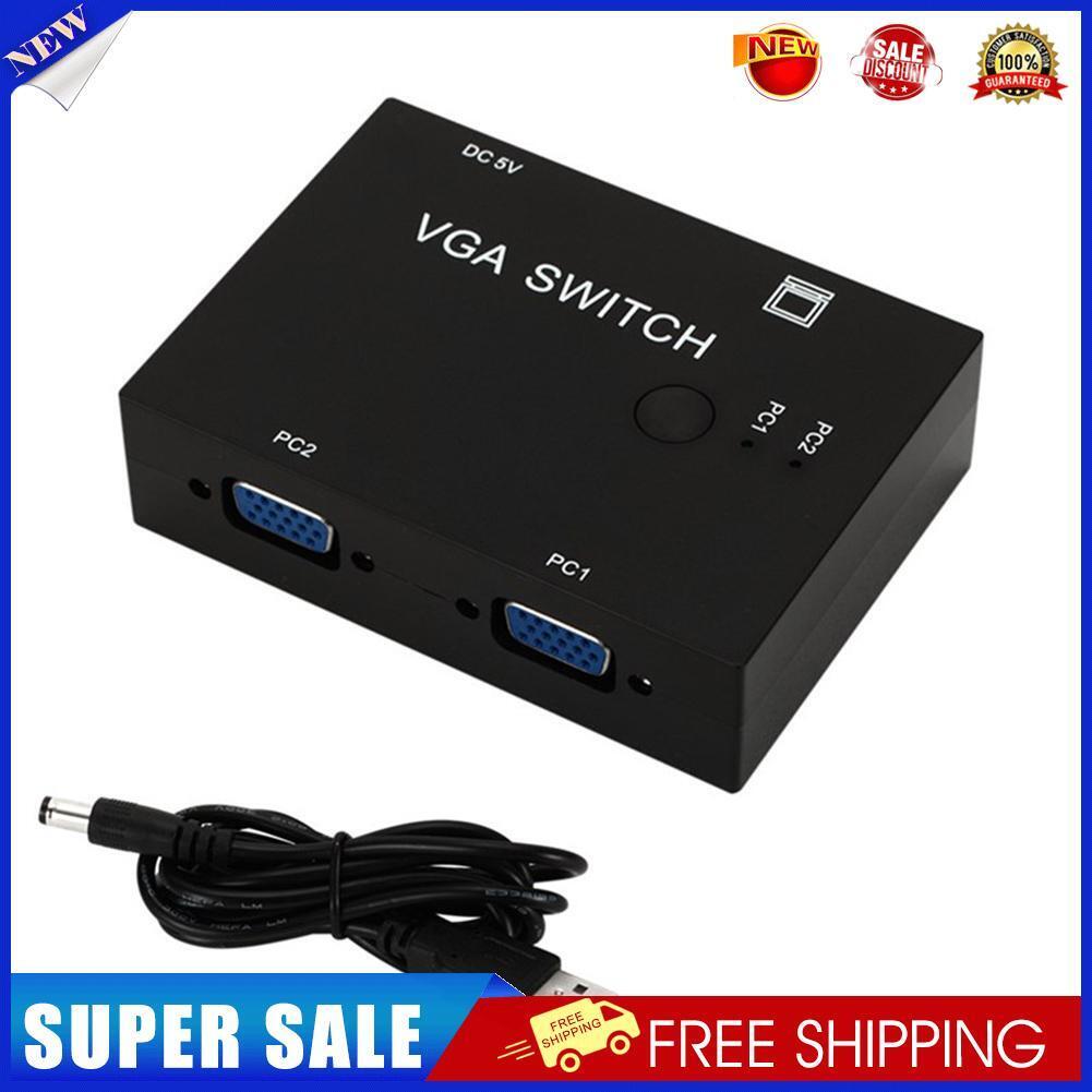 2 In 1 Out Switcher Converter 2 Ways Video Splitter 2 Port VGA Switch Box