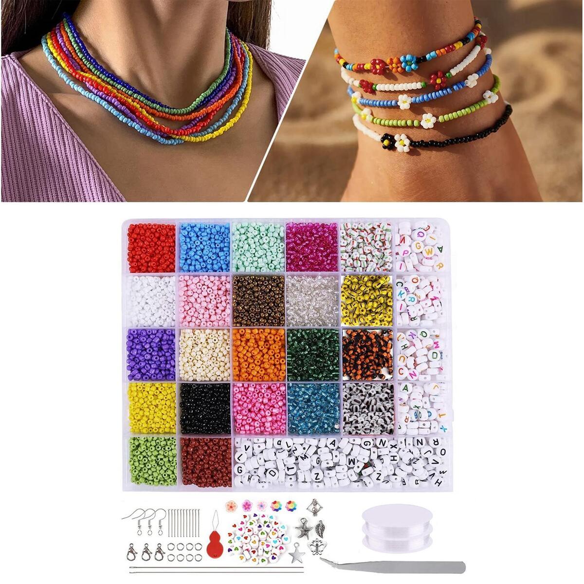 8061Pcs Beads for Jewelry Making Supplies Kit for DIY Art and Craft Bracelets