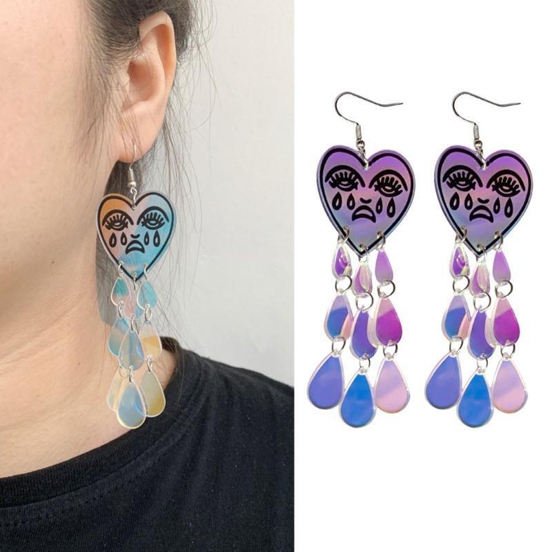 Personalized Teardrop Tassel Earring Valentines Day Exaggerated Dangle Earring