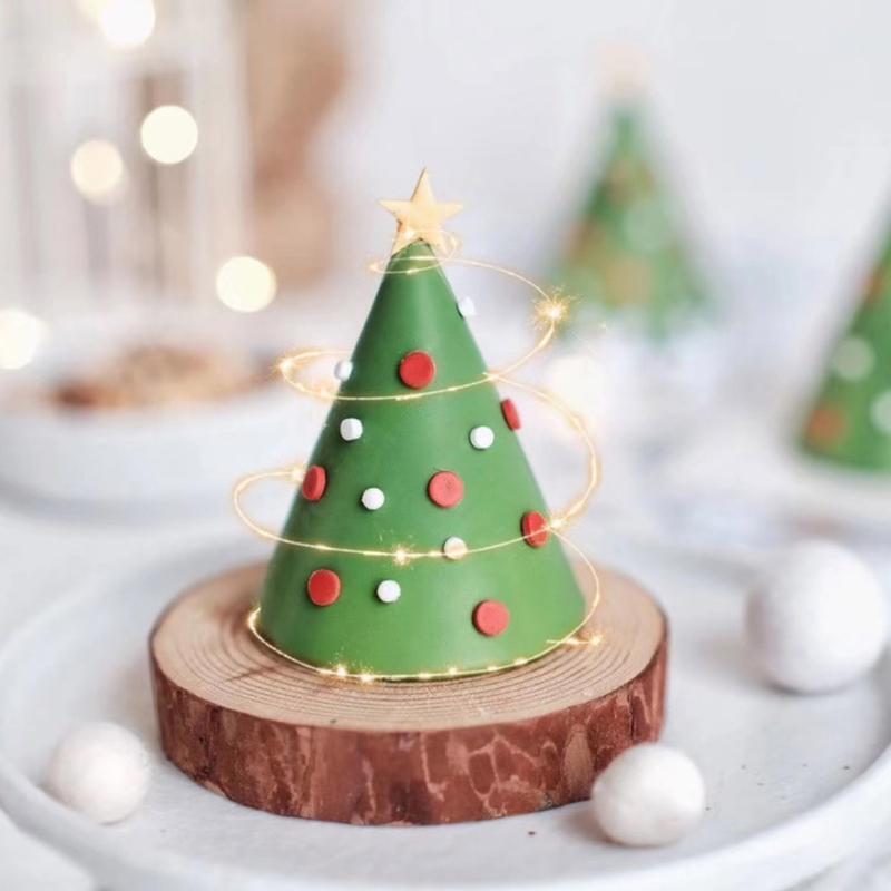 Chocolate Candy Mold Small Baking Mold Cake Topper Xmas Tree Shape for Decors