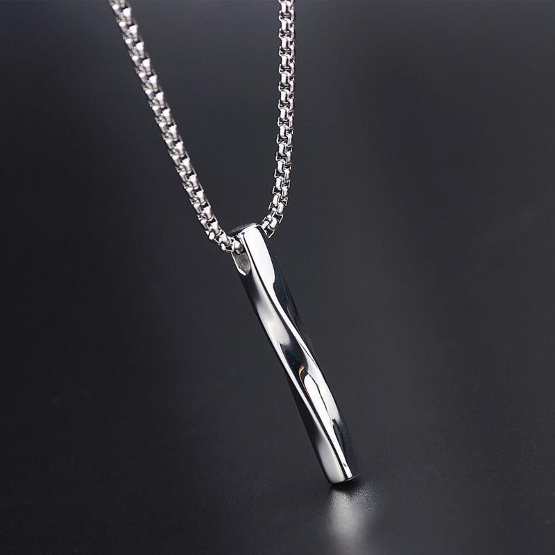 Twisted Bar Long Pendant Keepsake Necklace Keepsake Memorial Gifts for Women