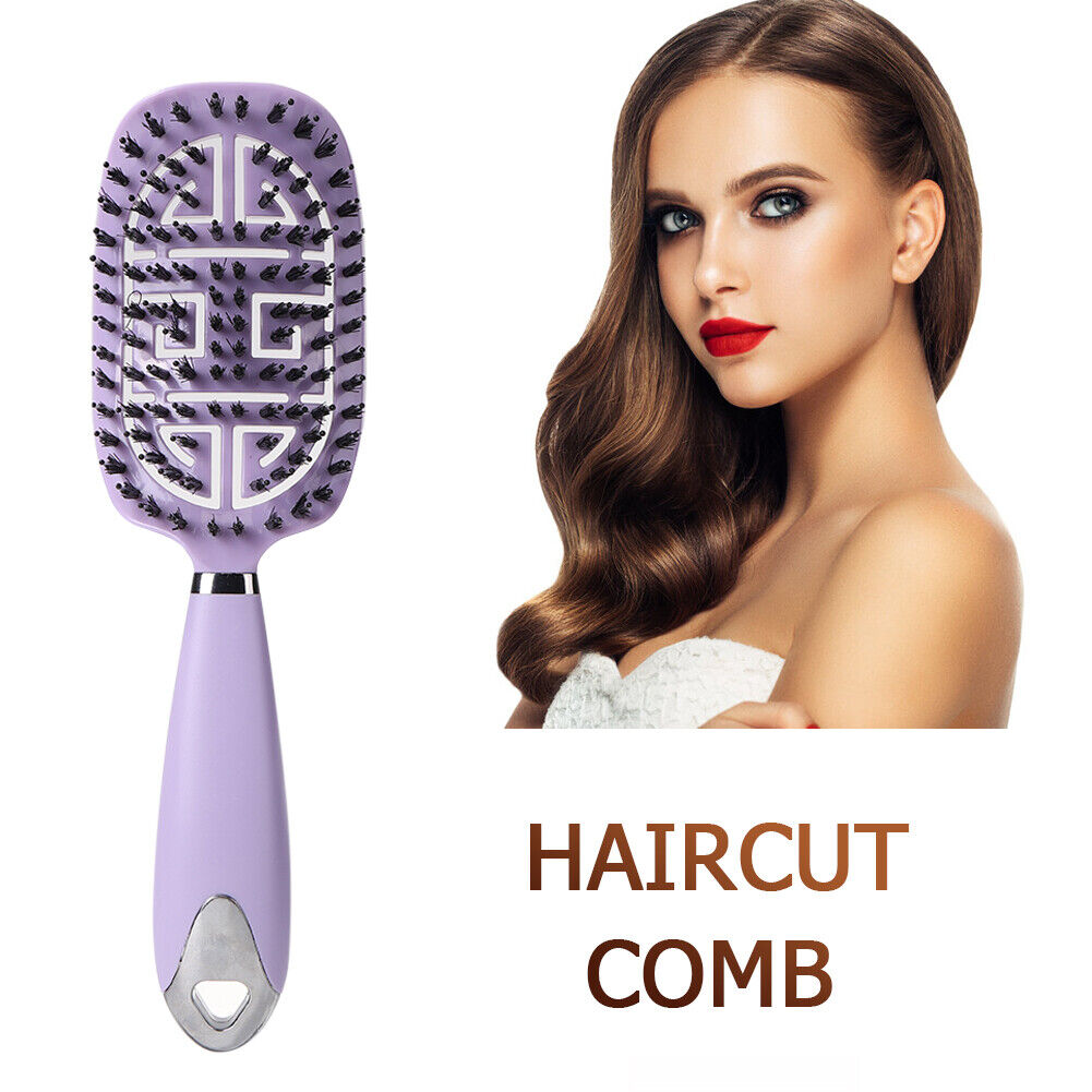 Brush Detangling Hair Comb Nylon Scalp Massage Wet Cur Pro(Purple)