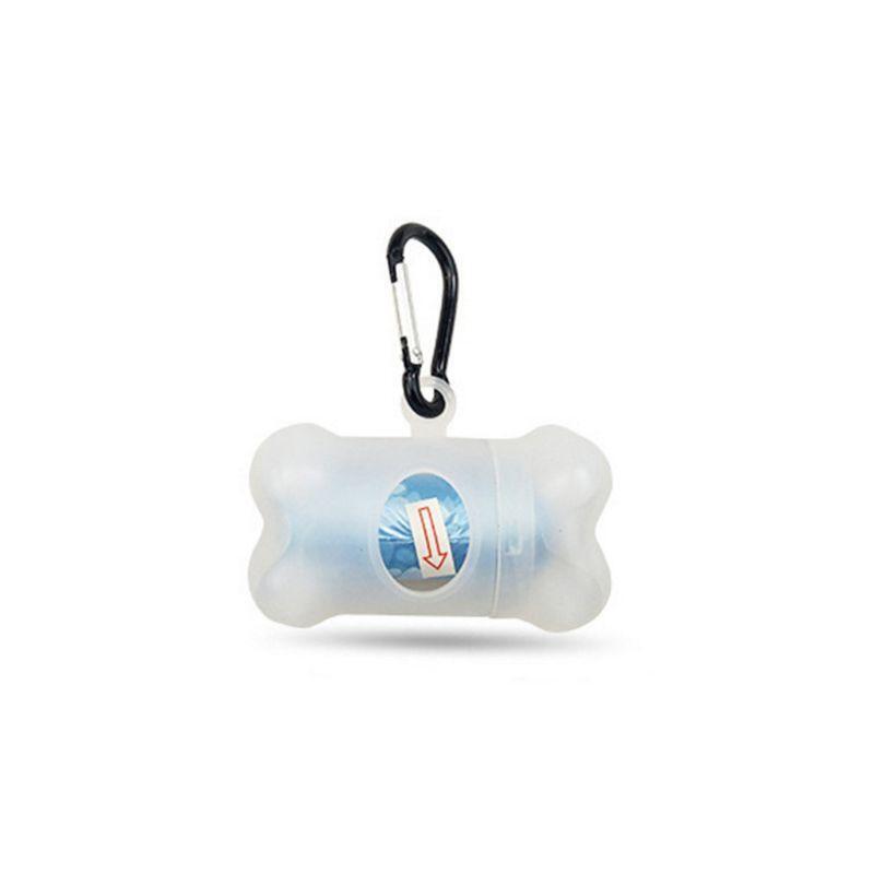 Bone Shape Pet Walking Dog Cat Waste Bag Dispenser Container Supplies