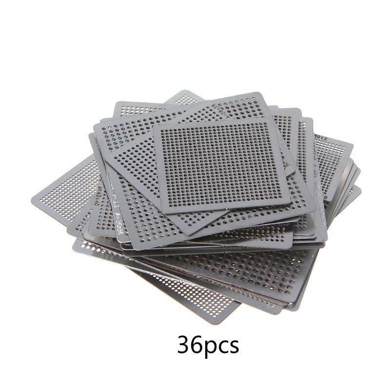 36Pcs/set BGA Reballing Stencils Universal Steel Stencil for SMT SMD Motherboard