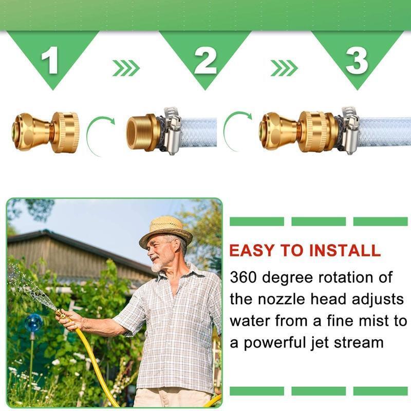Brass Hose Nozzle Watering Sprayer Garden Twist Hosed Nozzles Watering Flowers
