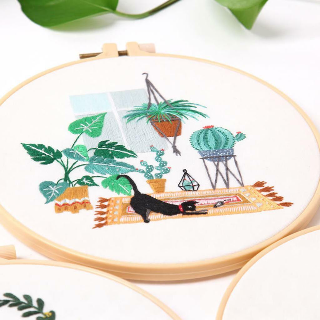 5 Set Cat Needle Embroidery Kit with Needles Valentine's Day Decoration