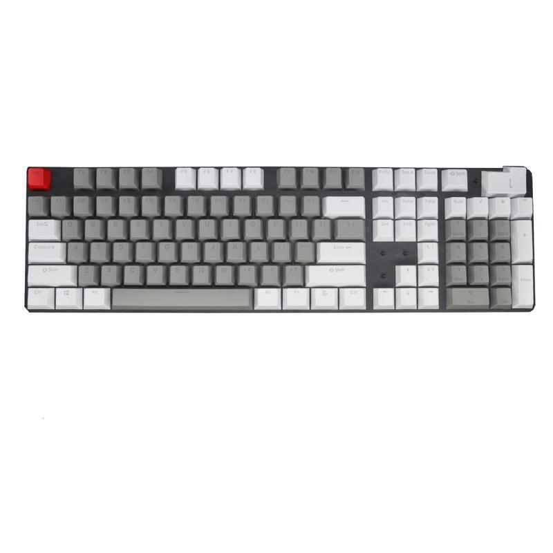 104Pcs PBT Light Transmitting Keycap 2 Color Key Cover for Mechanical Keyboard
