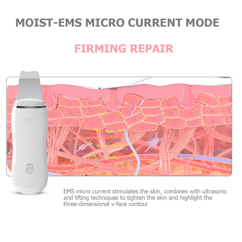 Ultrasonic Skin Scrubber Acne Blackhead Removal Exfoliating Peeling Spatula