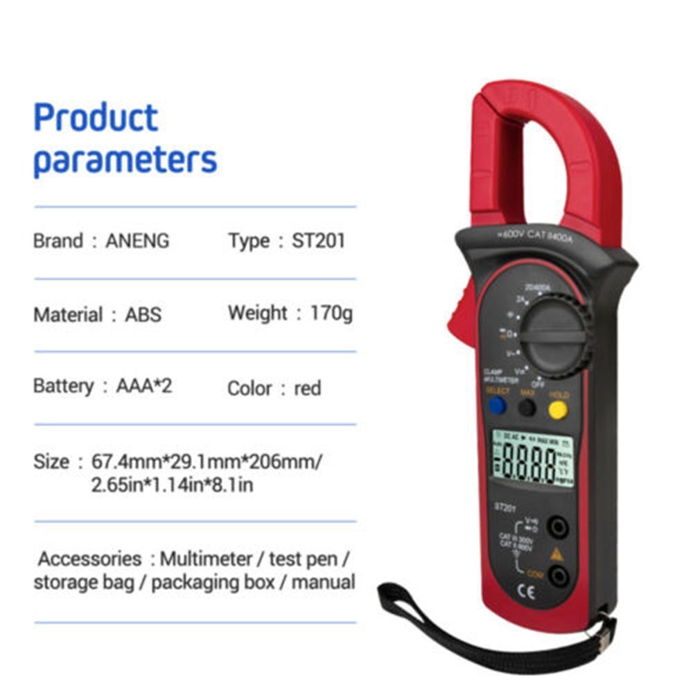 Voltmeter Auto Range Clamp Meter Digital Multimeter Tester Resistance Tester