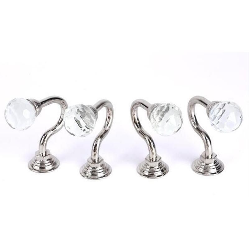 Portable Durable Crystal Curtain Holdbacks 2PCS U Shaped Hook Curtain Tieback