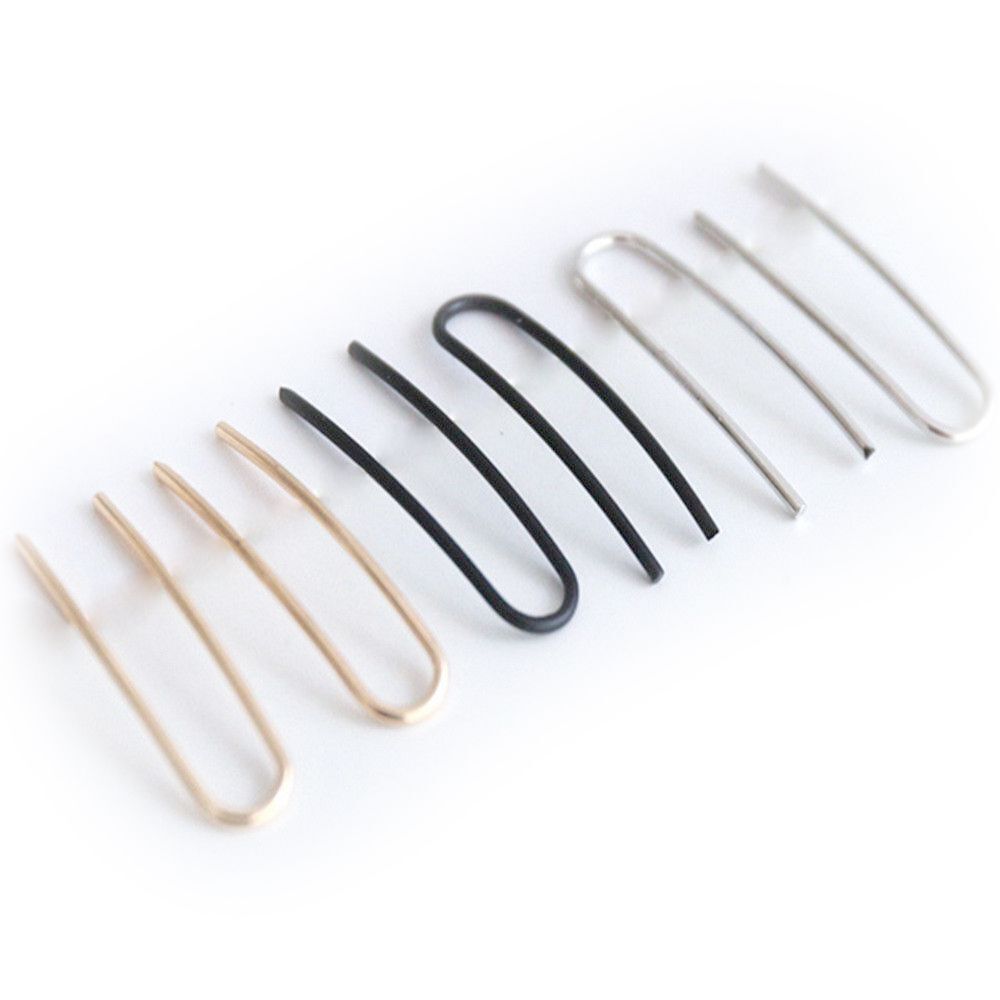 Minimalist Party Club Women Copper Line Simple U Earrings Geometry Ear Stud