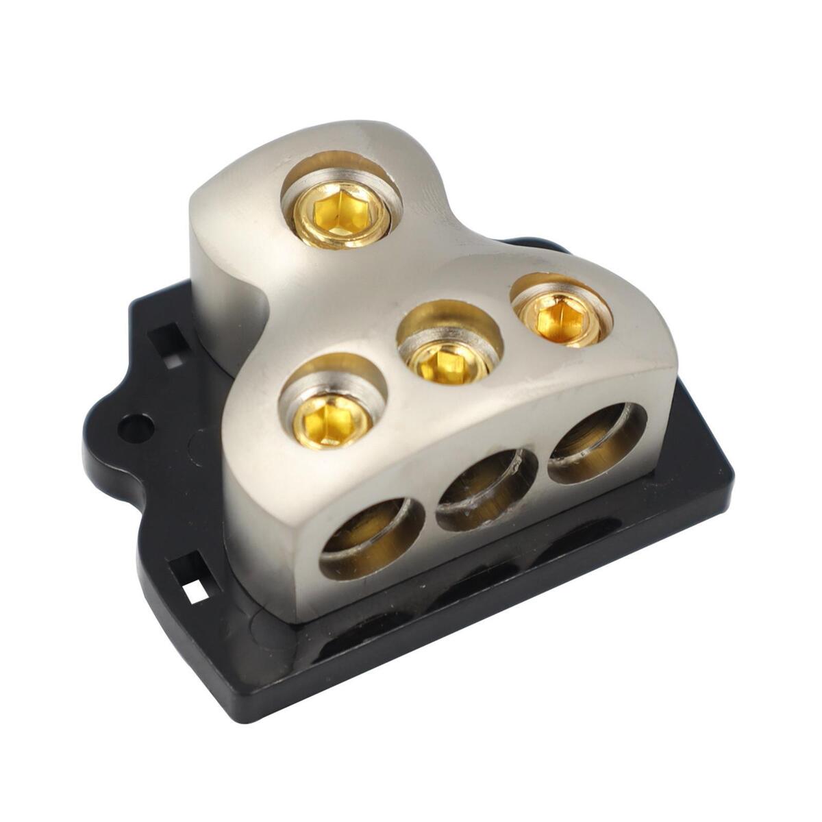 3 Way Power Ground Distributor Block 3x 4 Gauge Out Accessory