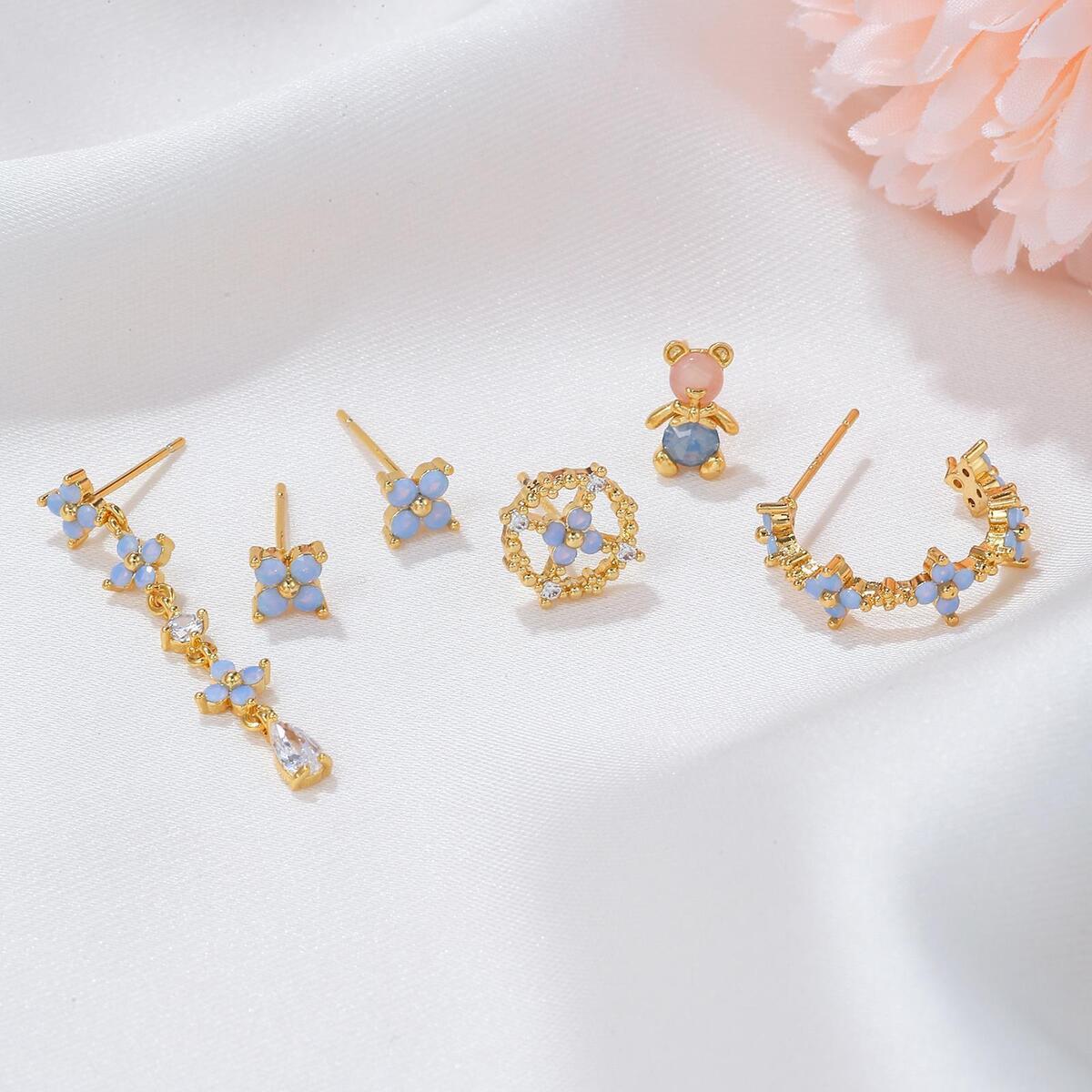 6 Pieces Earrings Dangle Earrings Geometric for Women Girls Stud Earring